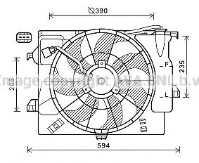 AVA QUALITY COOLING hy7546 -  Вентилятор, охлаждение двигателя